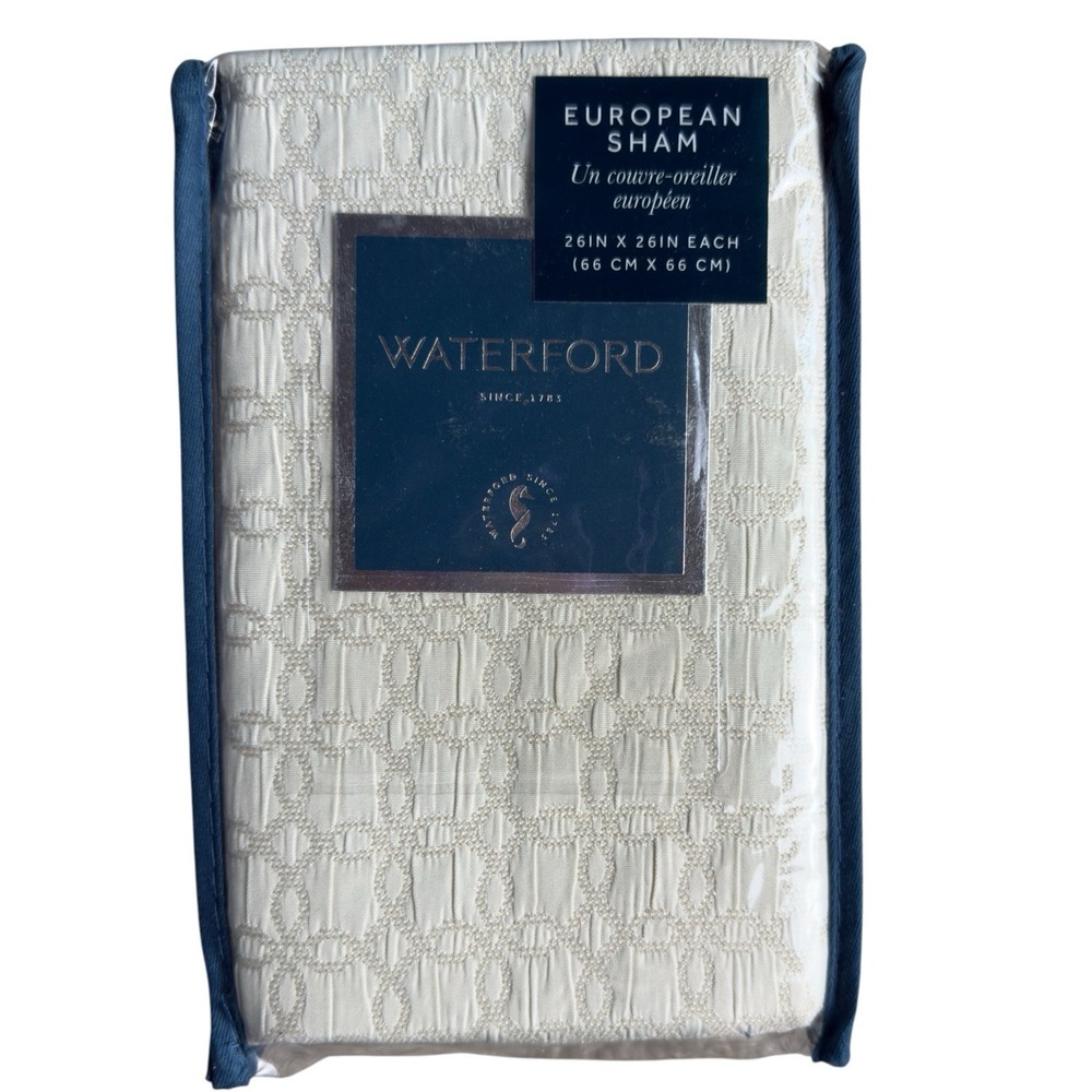 Waterford Annalise Gold Euro Sham Pillowcase 26 X 26 New